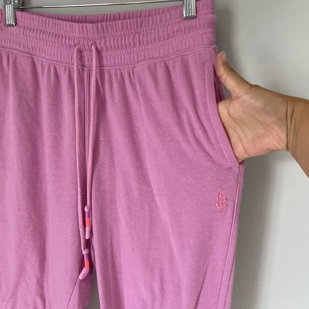 Free People Slow It Down Jogger Lounge Sweatpants Pink Boho Women's Size XS